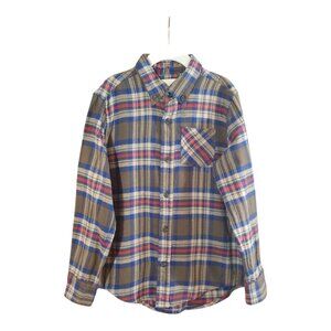 Peek Kids Plaid Flannel Long Sleeve Button Down Shirt Boys' Large 8